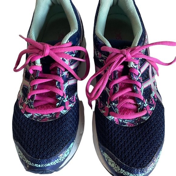ASICS Gel Kayona 22 Sneaker Running Shoe Navy Pink Green Women’s Sz 8.5 Medium - Picture 5 of 9